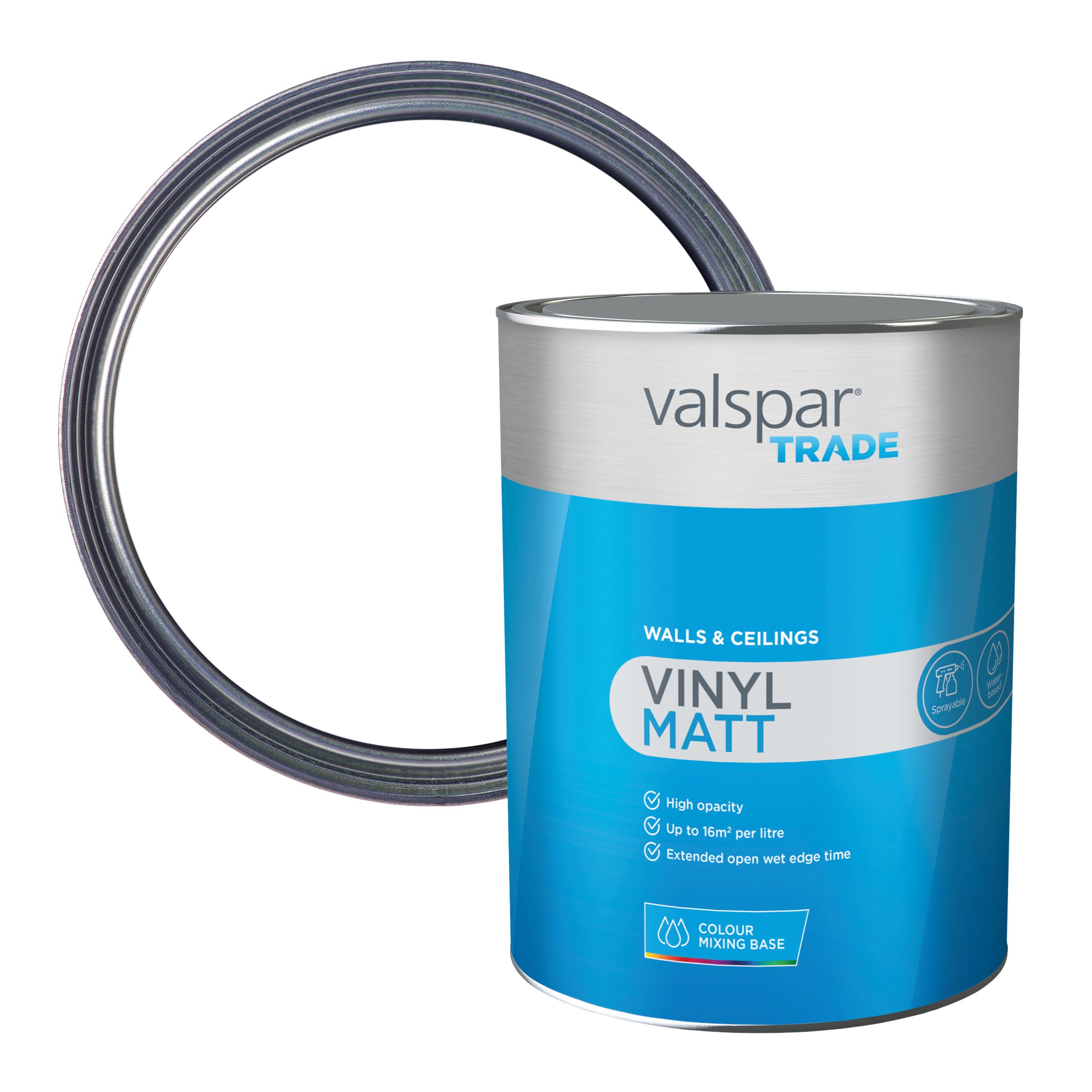 Valspar Trade Vinyl Interior Wall &amp; ceiling Matt Paint, Base A, 5L