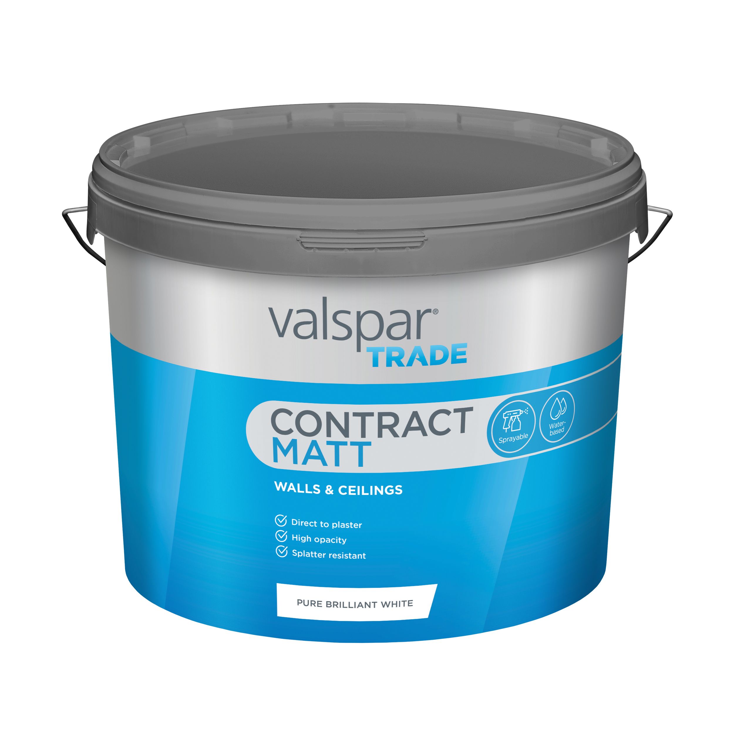 Valspar Trade White Matt Emulsion paint, 10L DIY at B&Q