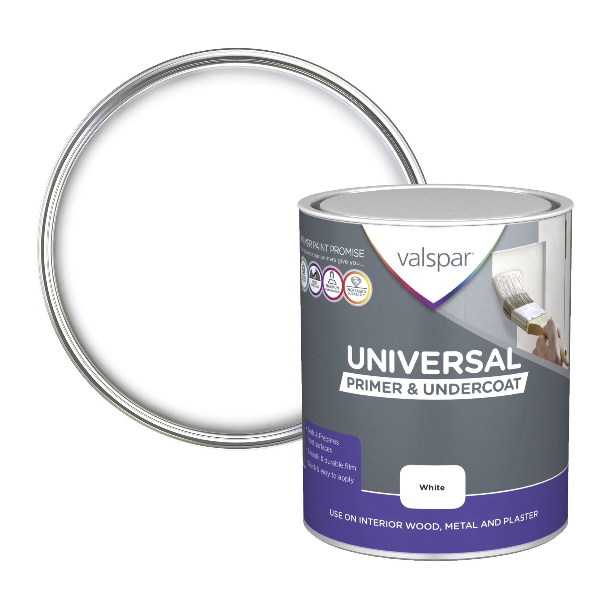 Valspar Universal White Primer & undercoat, 750ml DIY at B&Q