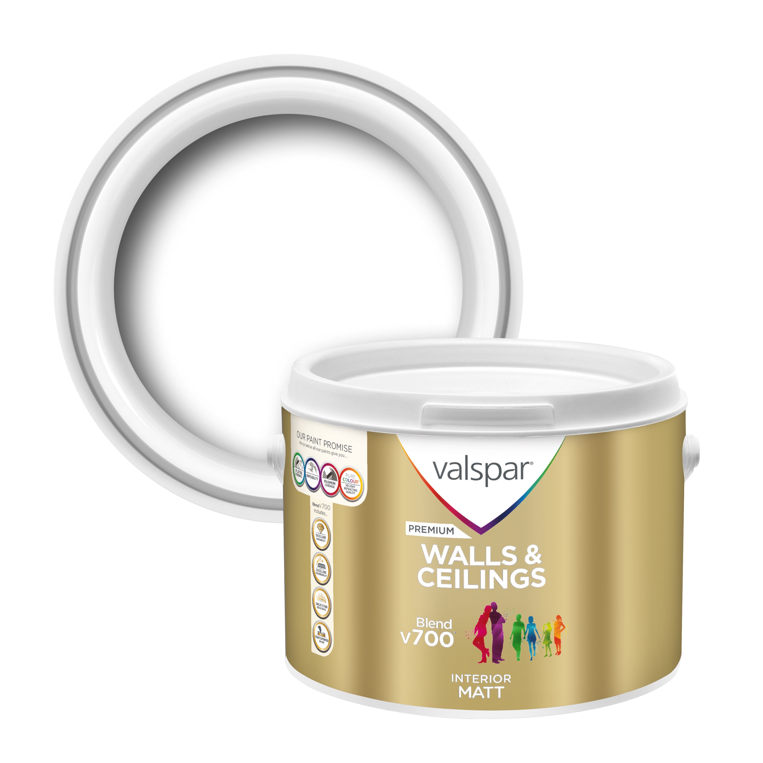 Valspar V700 Wall & ceiling Matt Emulsion, 2.5L Tahitian Vanilla