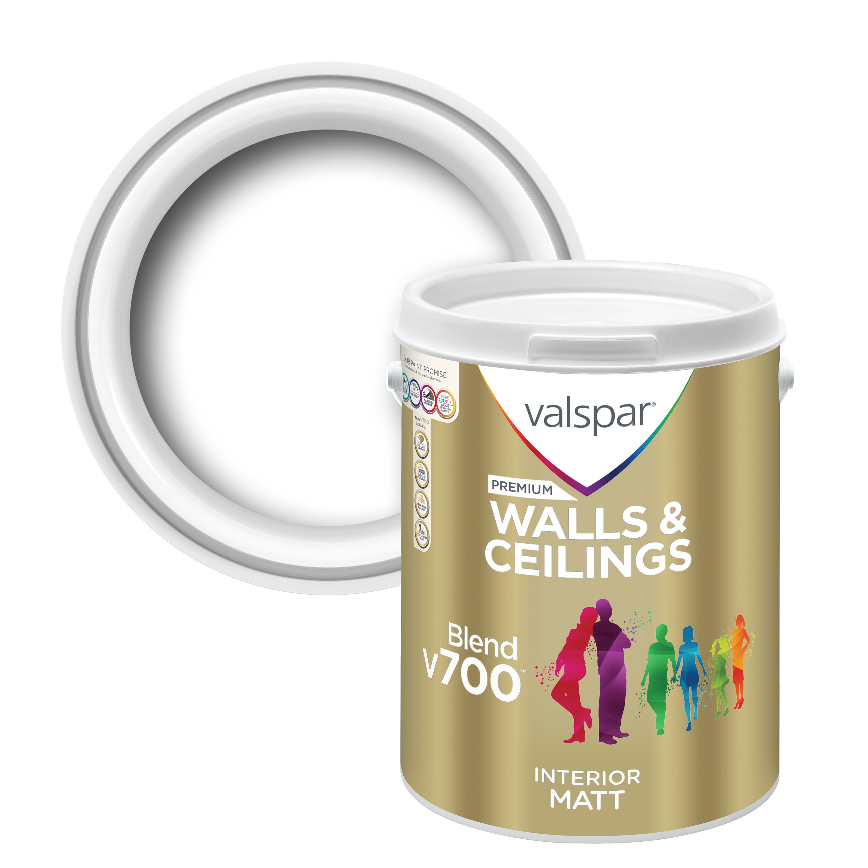 Valspar V700 Wall & ceiling Matt Emulsion, 5L Toque W27e DIY at B&Q