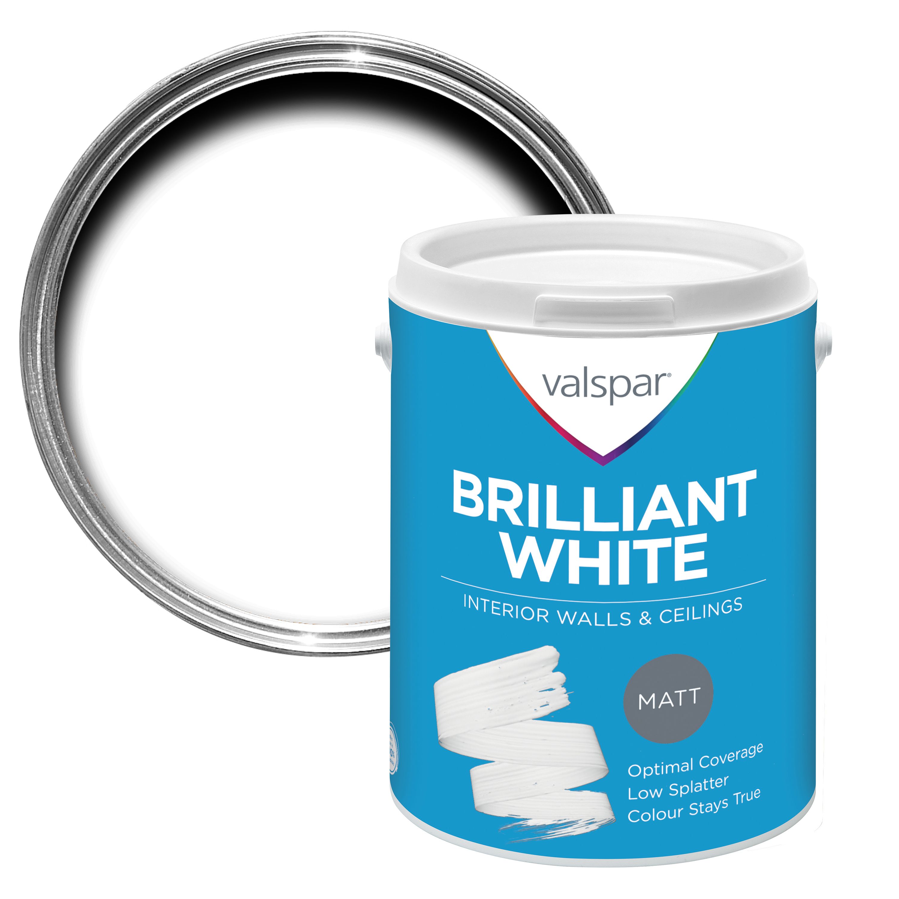 Valspar White Matt Emulsion paint, 5L | DIY at Bu0026Q
