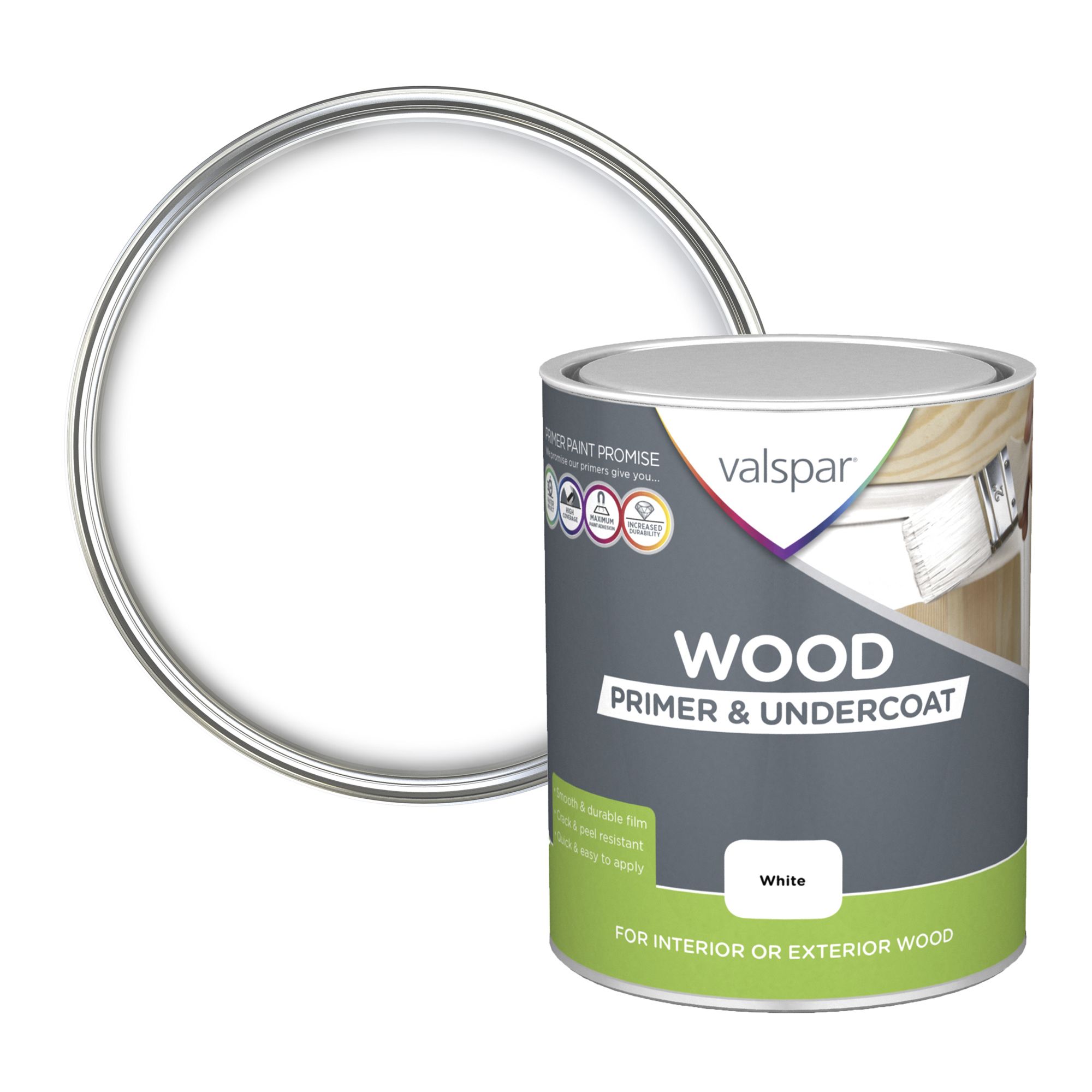 Valspar Wood White Wood Primer & undercoat, 750ml DIY at B&Q
