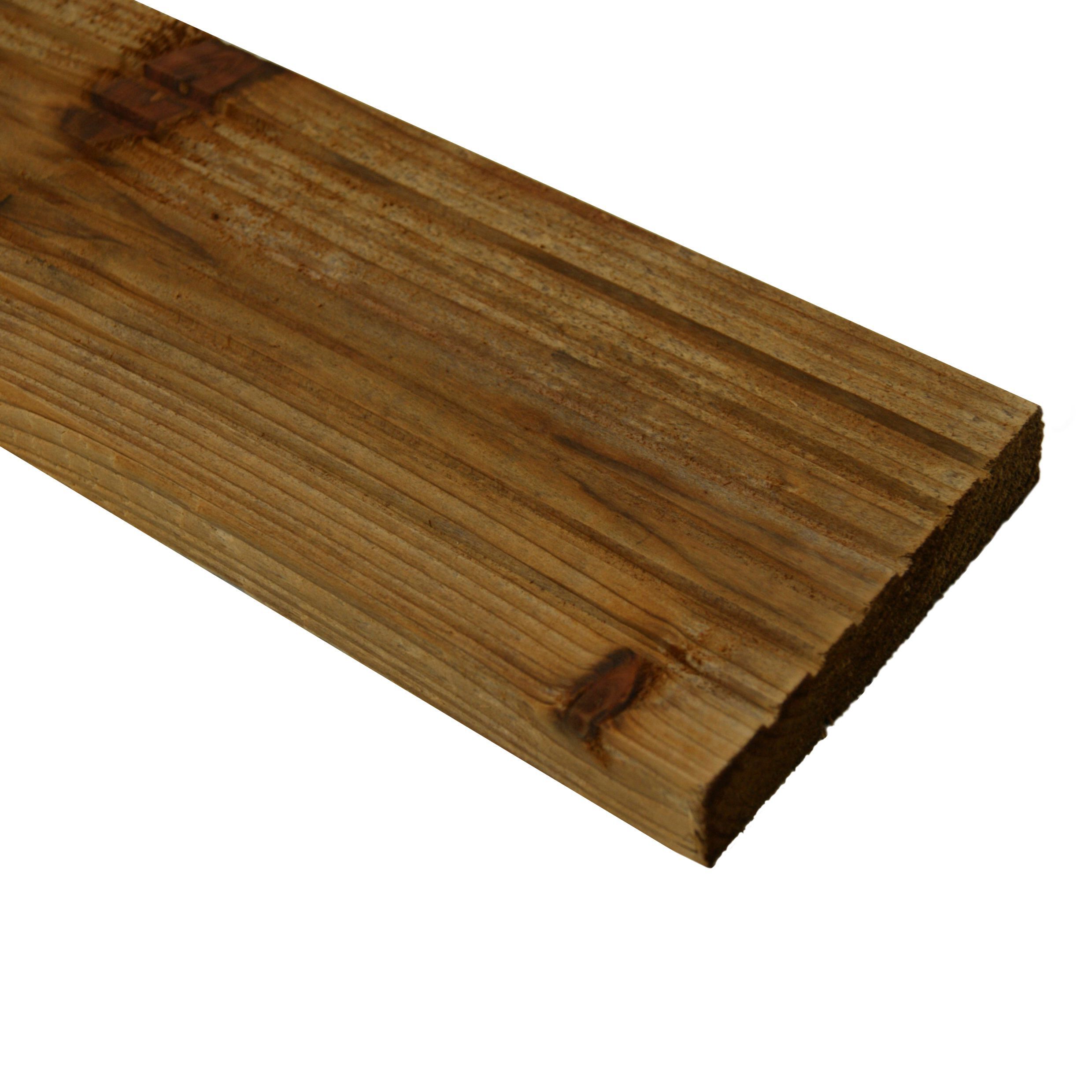 Value Brown Softwood Deck board (L)1.8m (W)120mm (T)24mm, Pack of 5