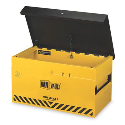 Van Vault Black & yellow Metal Storage box