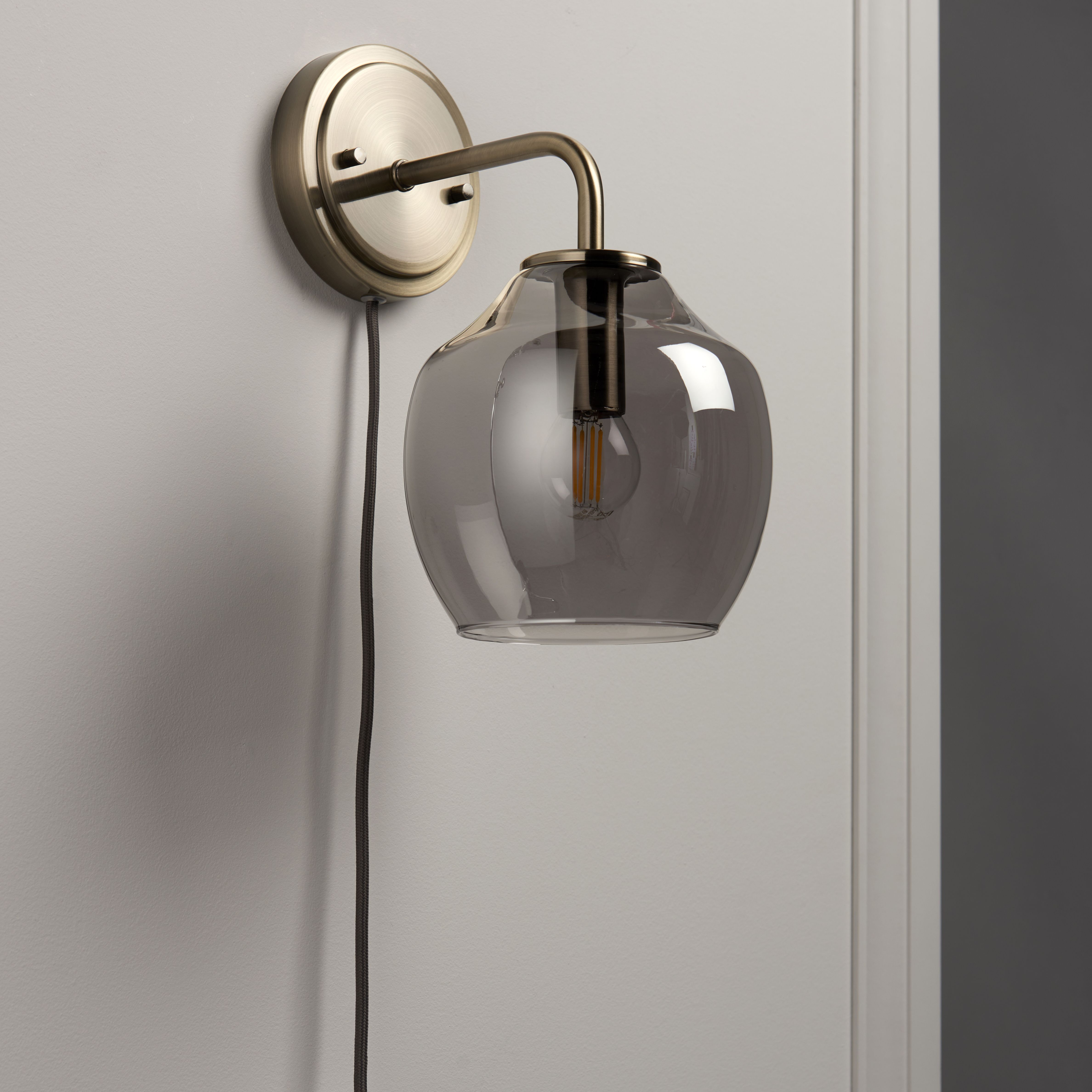 Plug in deals brass wall lights