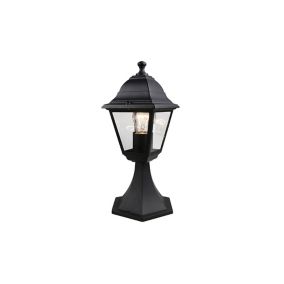 Varennes Lantern Black Mains-powered 1 lamp Outdoor 4 faces Post light (H)370mm
