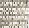 Varese Beige Matt Glass & marble Mosaic tile, (L)309mm (W)306mm