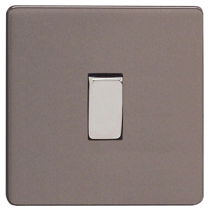 Varilight 10A Single 3 way Flat Intermediate switch Grey