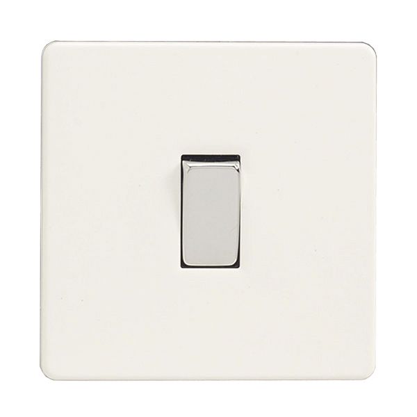 Varilight 10A Single 3 way Flat Screwless Intermediate switch Ice white
