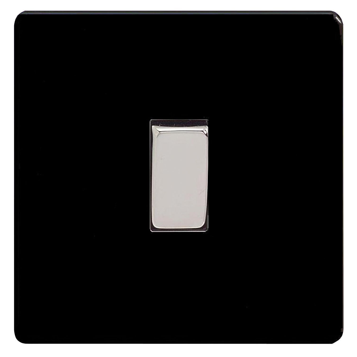 Varilight 10A Single 3 way Flat Screwless Intermediate switch Jet black