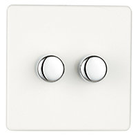 Varilight 2 way Double Ice white Dimmer switch