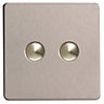 Varilight 6A 2 way Silver effect Double Push light Switch