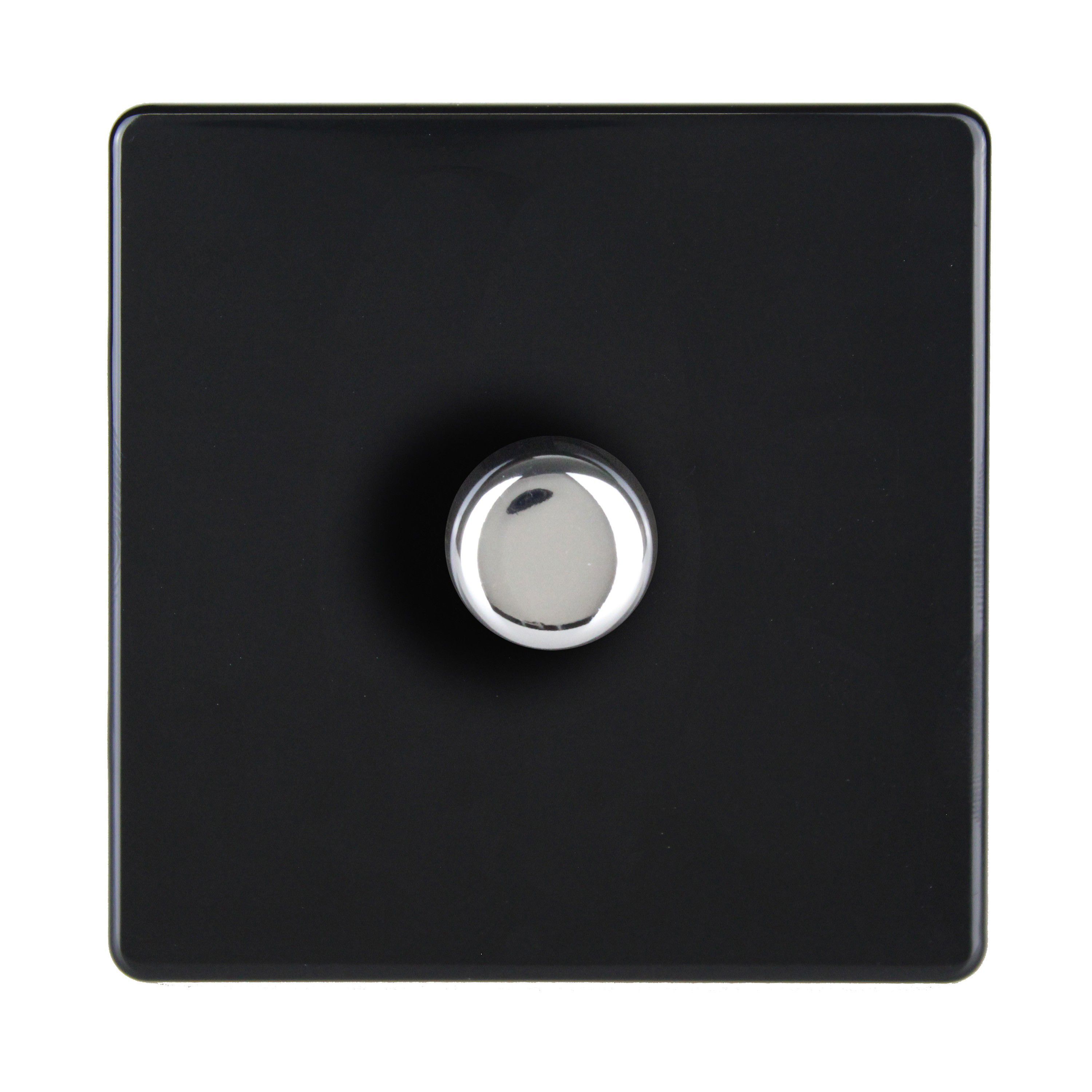 Varilight Black profile Single 2 way Screwless Dimmer switch