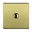 Varilight Brass Flat profile Single Screwless Dimmer switch