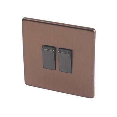 Varilight Bronze 10A 2 way Light Switch