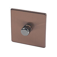 Varilight Bronze profile Single 2 way Screwless Dimmer switch