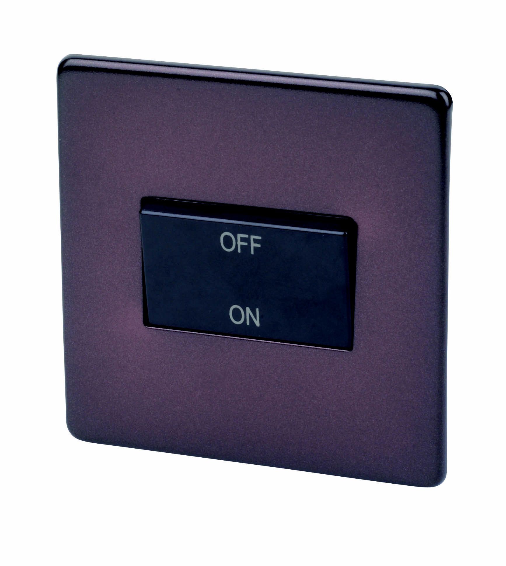 Varilight Brown 10A 1 gang Fan isolator Screwless Switch