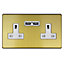 Varilight Brushed Gold effect Double USB socket, 2 x 2.1A USB