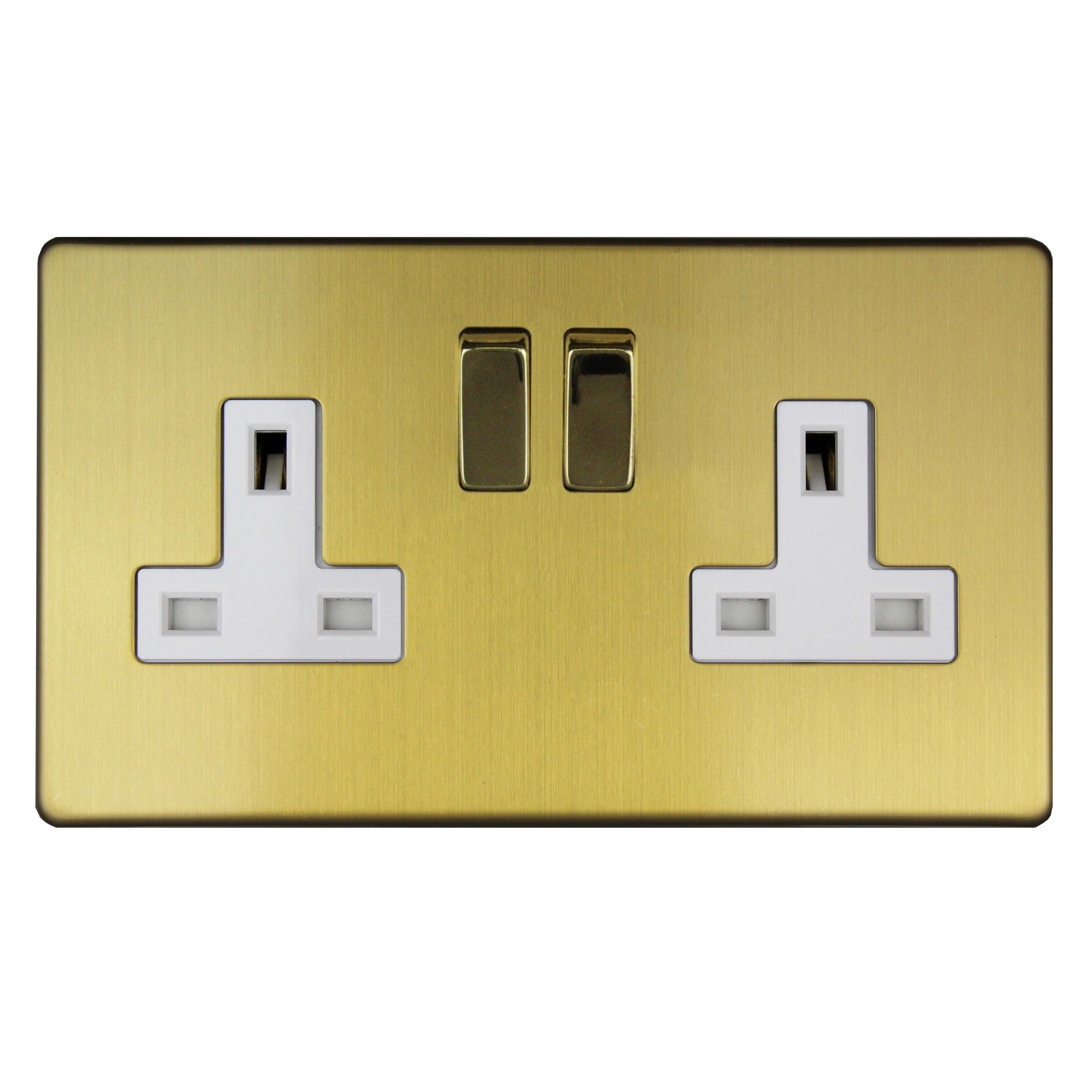 Varilight Double 13A Plug socket & White inserts