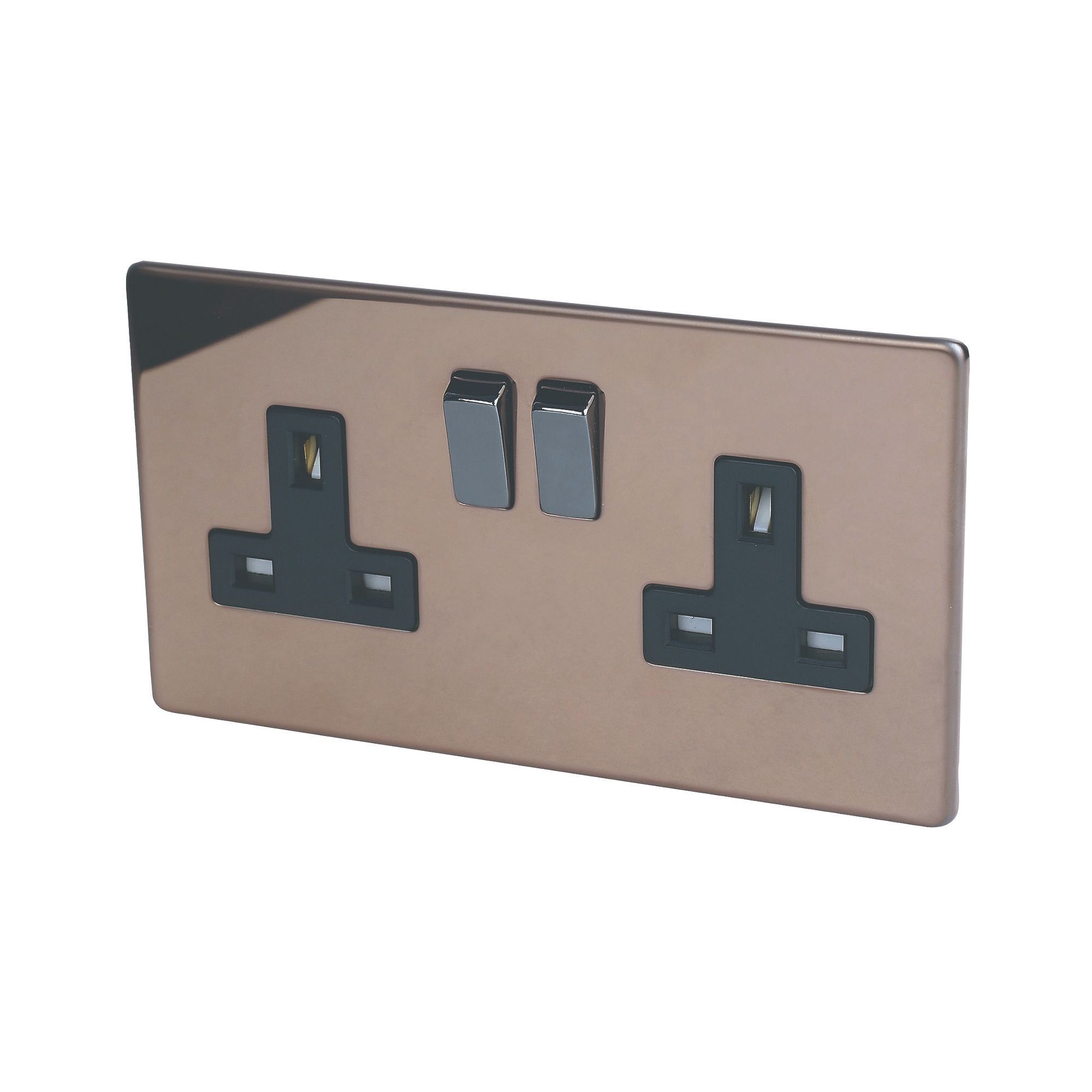 Varilight Double 13A Socket & Black inserts