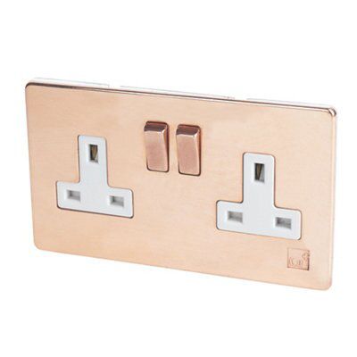 Varilight Double 13A Socket & White inserts