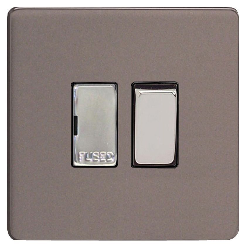 Varilight Grey 13A Flat profile Screwless Switched Fused connection unit