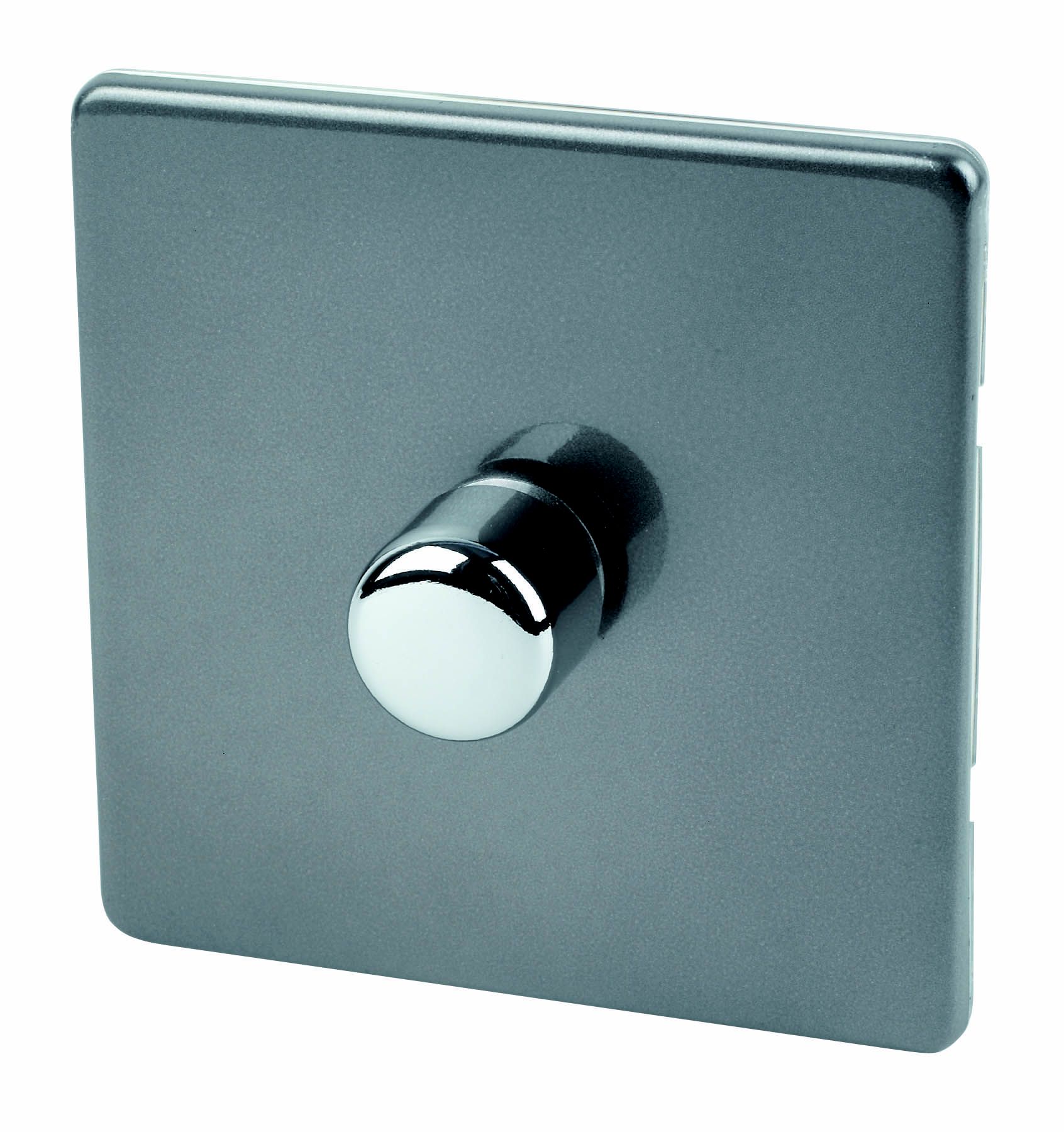 Varilight Grey profile Single 2 way Screwless Dimmer switch