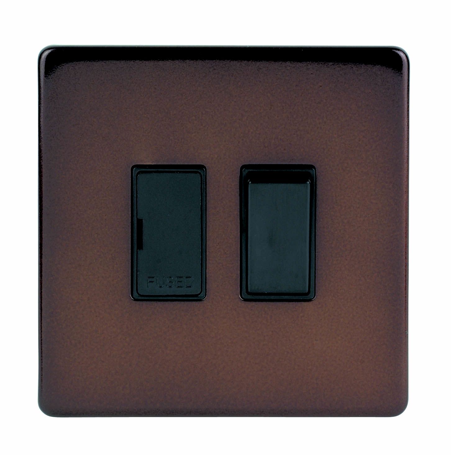 Varilight Mocha 13A Flat profile Screwless Switched Fused connection unit