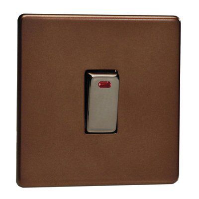 Varilight Mocha 20A 1 way 1 gang Screwless Switch