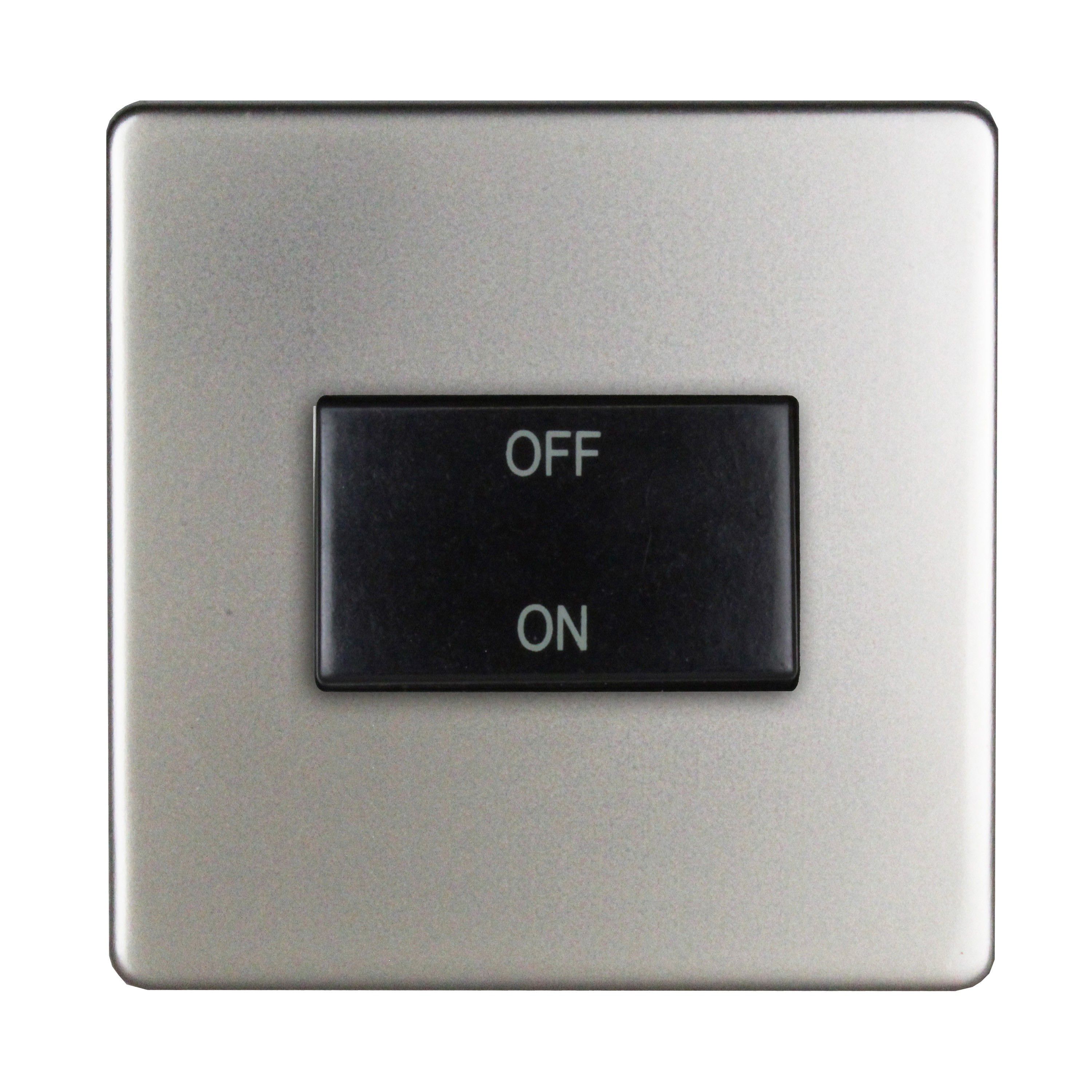Varilight Silver 10A 1 way 1 gang Fan isolator Screwless Switch