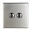 Varilight Silver 6A 2 way 2 gang Flat Push light Screwless Switch