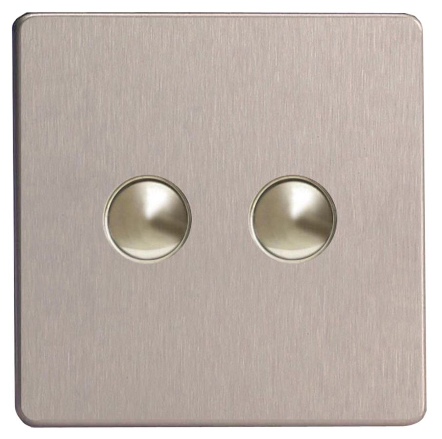 Varilight Silver 6A 2 way Push light Screwless Switch