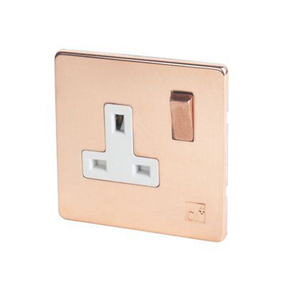 Varilight Single 13A Socket & White inserts | DIY at B&Q