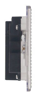 Varilight Steel 2.1A Flat Unswitched Screwless Socket with USB, & White inserts