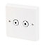 Varilight White 1 way Double Dimmer switch