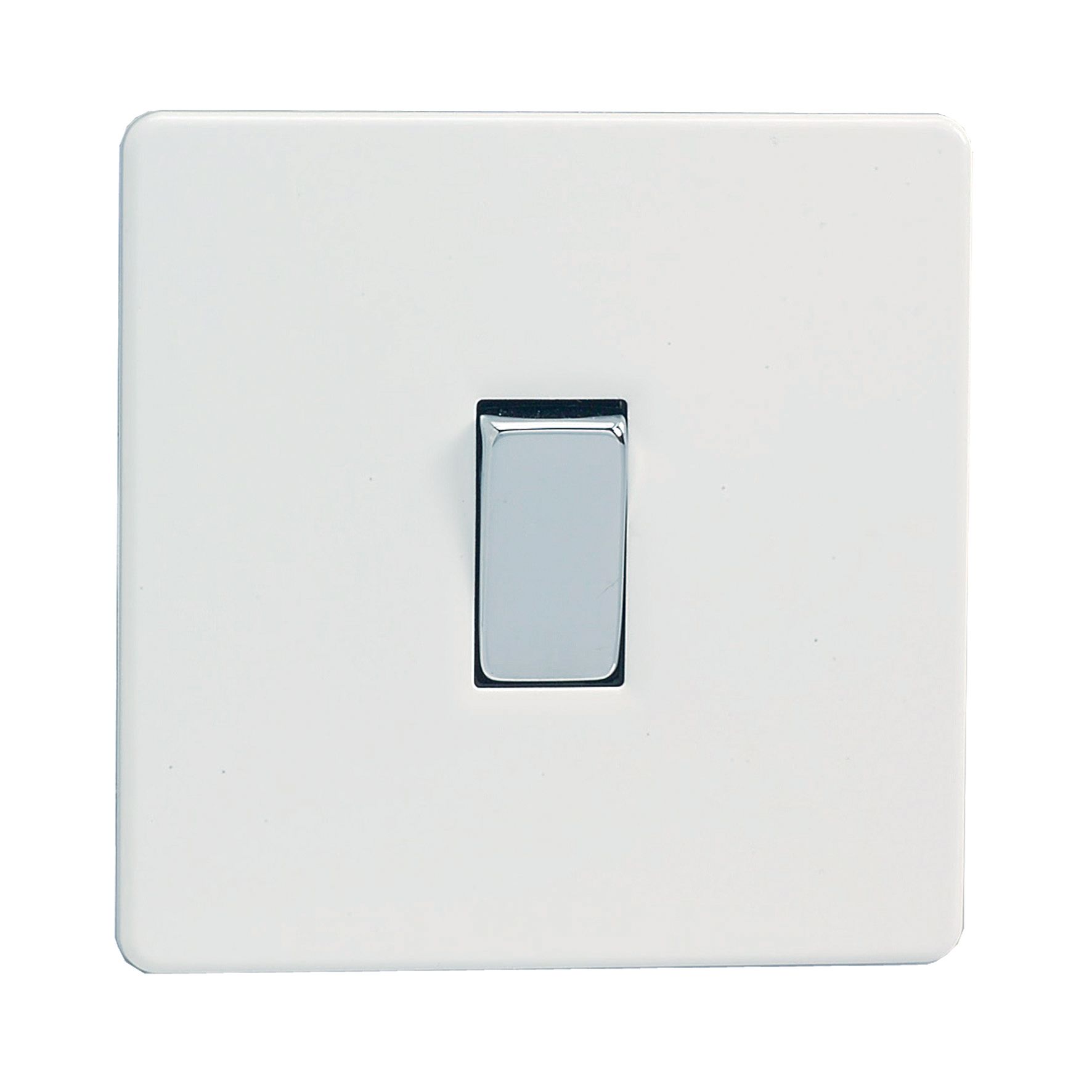 Varilight White 10A 2 way 1 gang Light Screwless Switch
