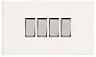 Varilight White 10A 2 way Flat Light Screwless Switch