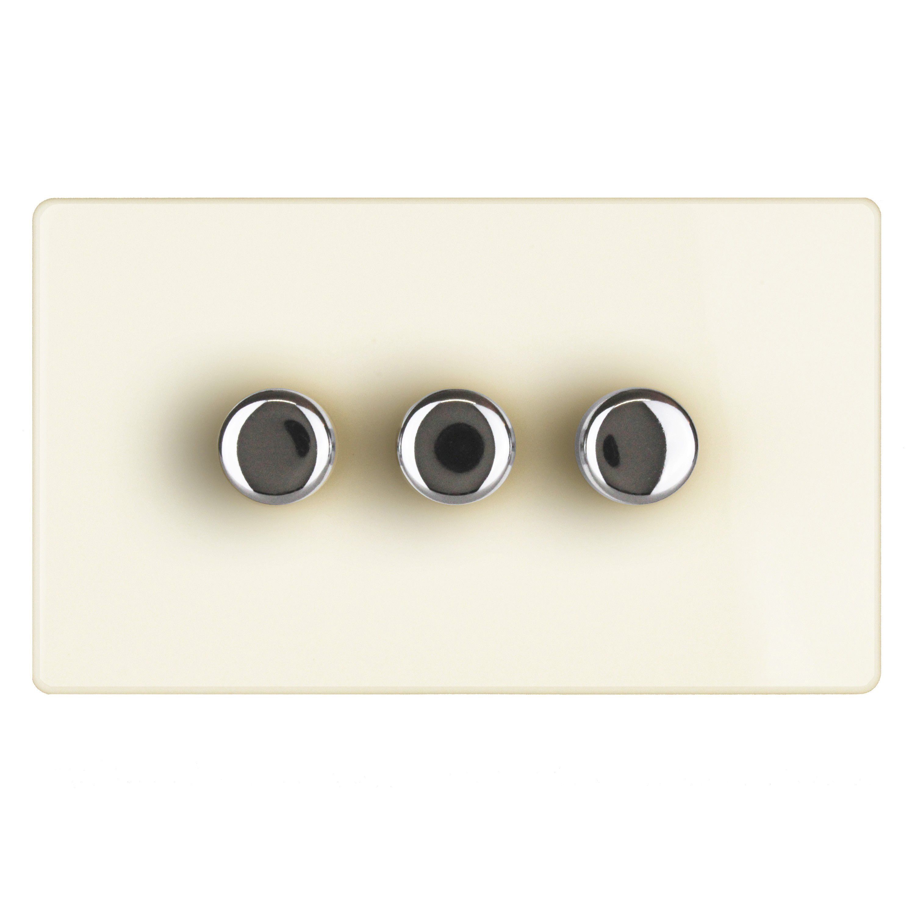 Varilight White profile Double 2 way Screwless Dimmer switch