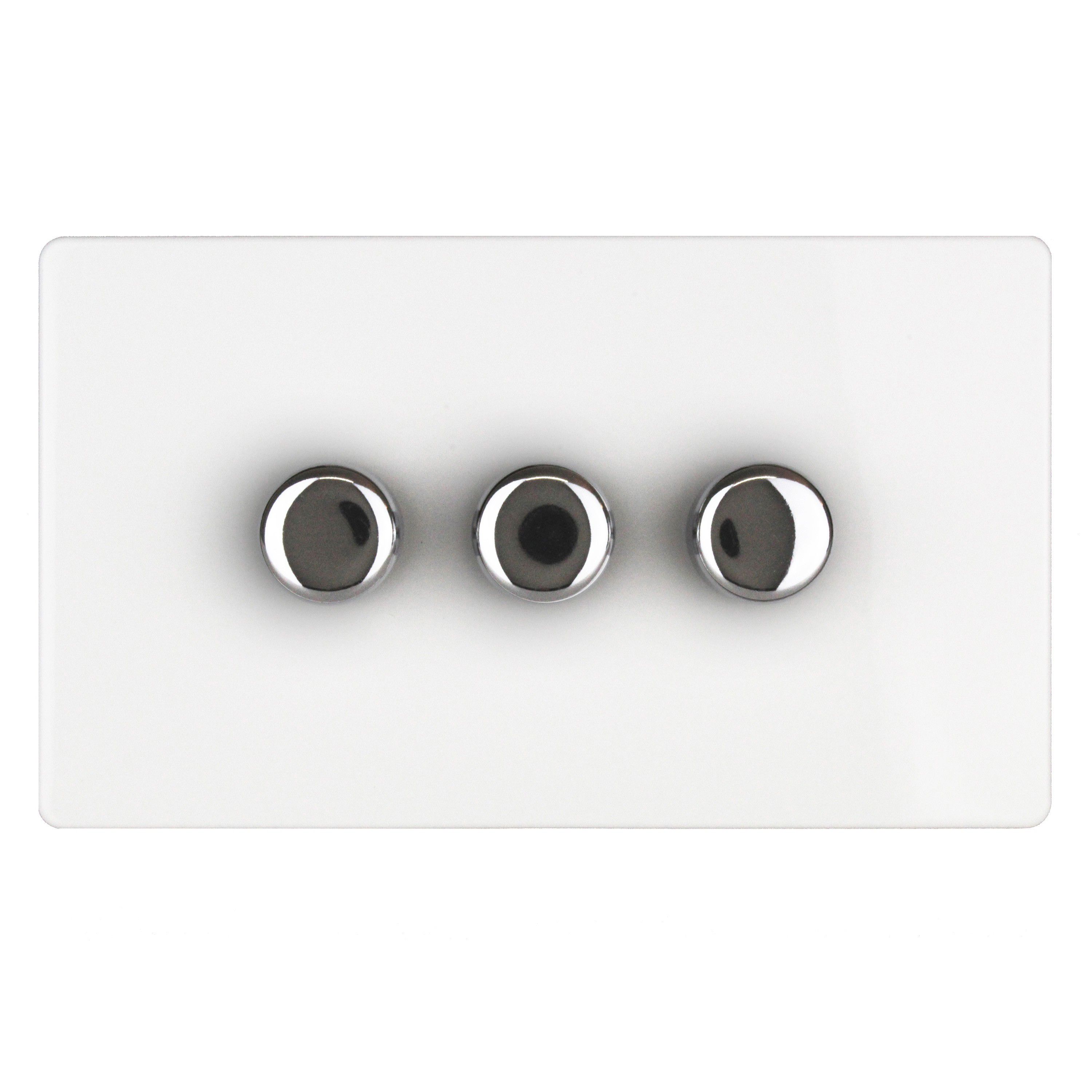 Varilight White profile Double 2 way Screwless Dimmer switch