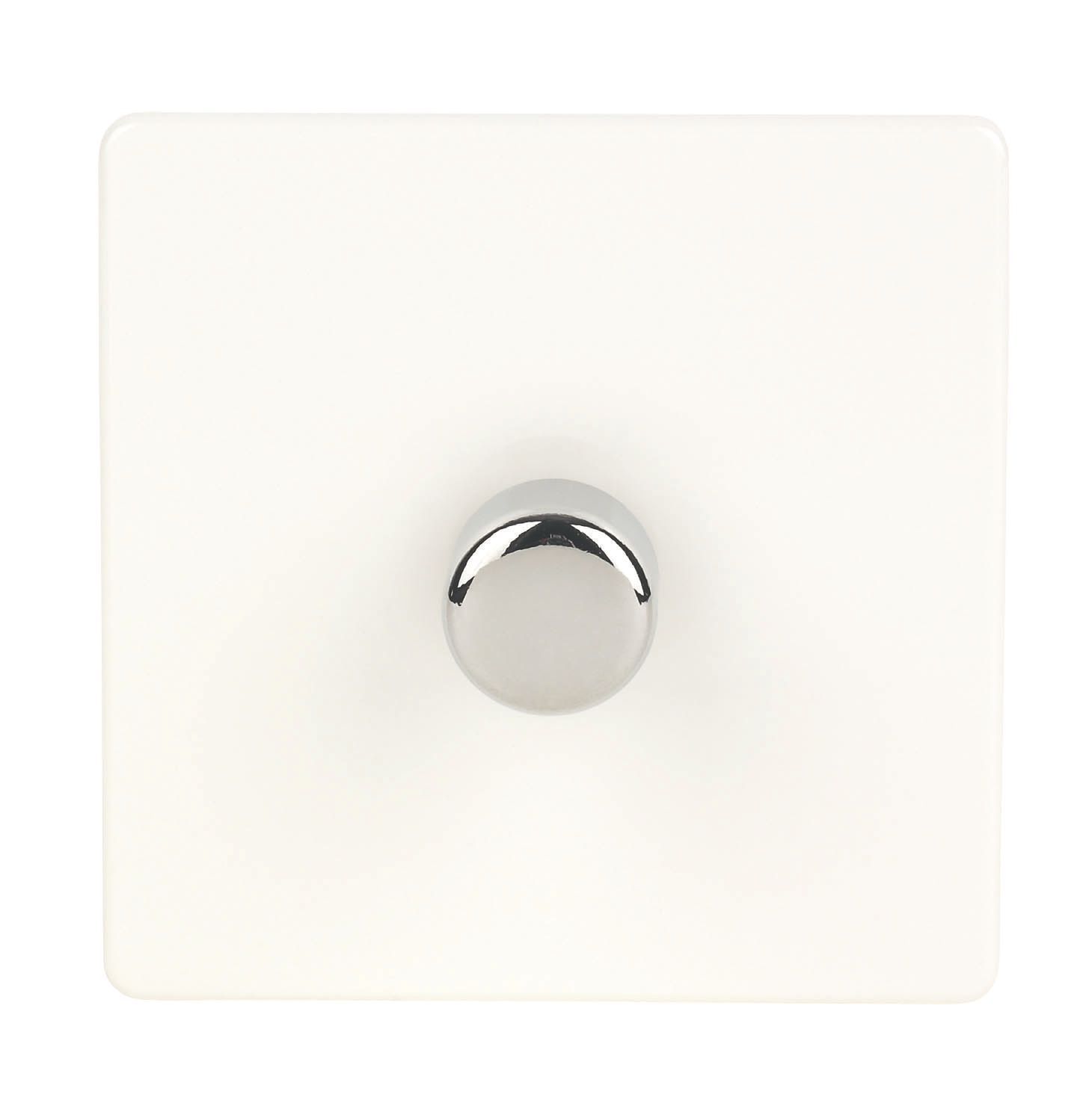 Varilight White profile Single 2 way Screwless Dimmer switch