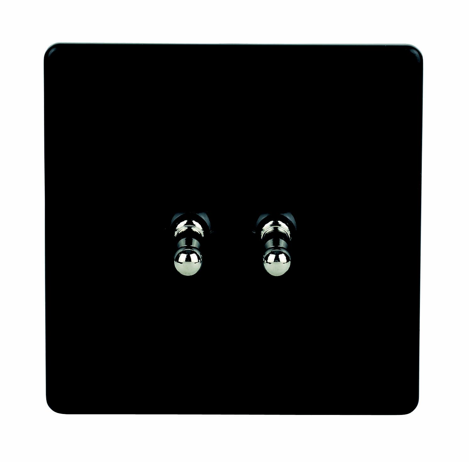 Varilight XDLT2S 10A 2 way 2 gang Double toggle light Screwless Switch ...