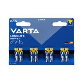 Varta Longlife Power 1.5V AAA Battery, Pack of 8