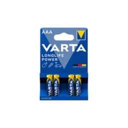Varta Longlife Power Non-rechargeable AAA Battery, Pack of 4