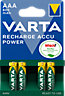 Varta Recharge ACCU Power Rechargeable AAA (LR03) Battery, Pack of 4