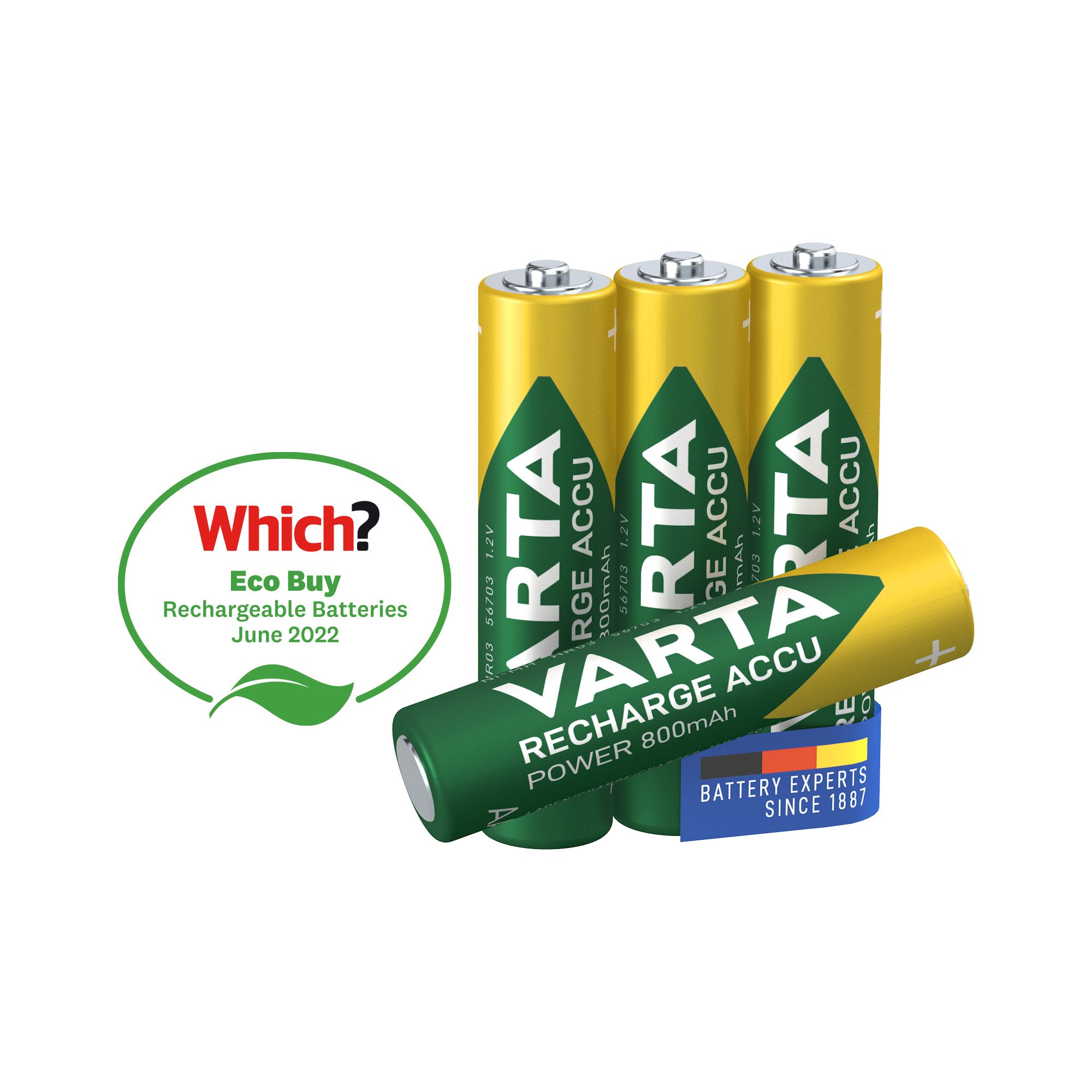 Varta Recharge ACCU Power Rechargeable AAA (LR03) Battery, Pack of 4 | DIY  at B&Q