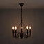 Vas Chandelier Matt Black 5 Lamp Ceiling light