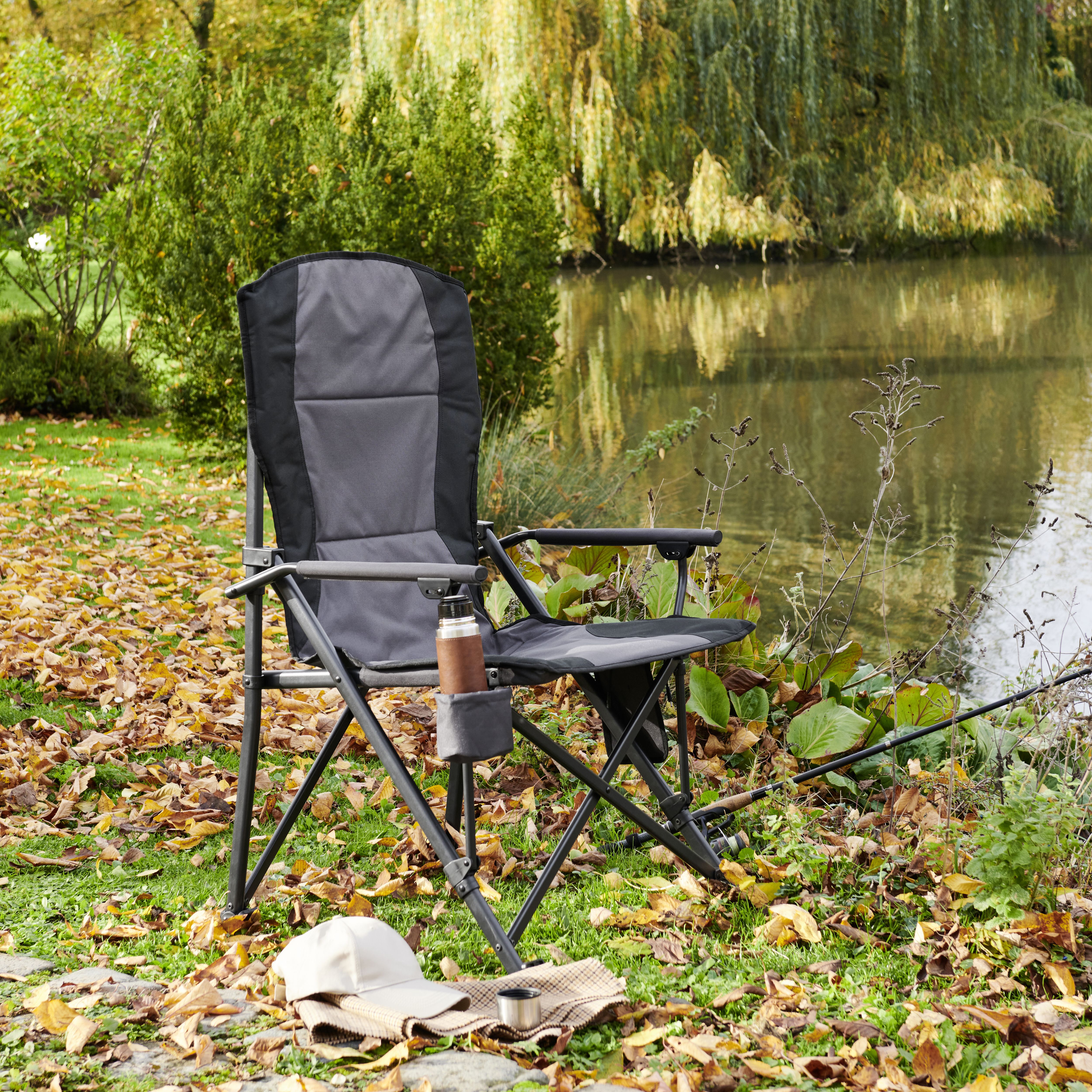 Vatani Grey Foldable Heating Camping chair