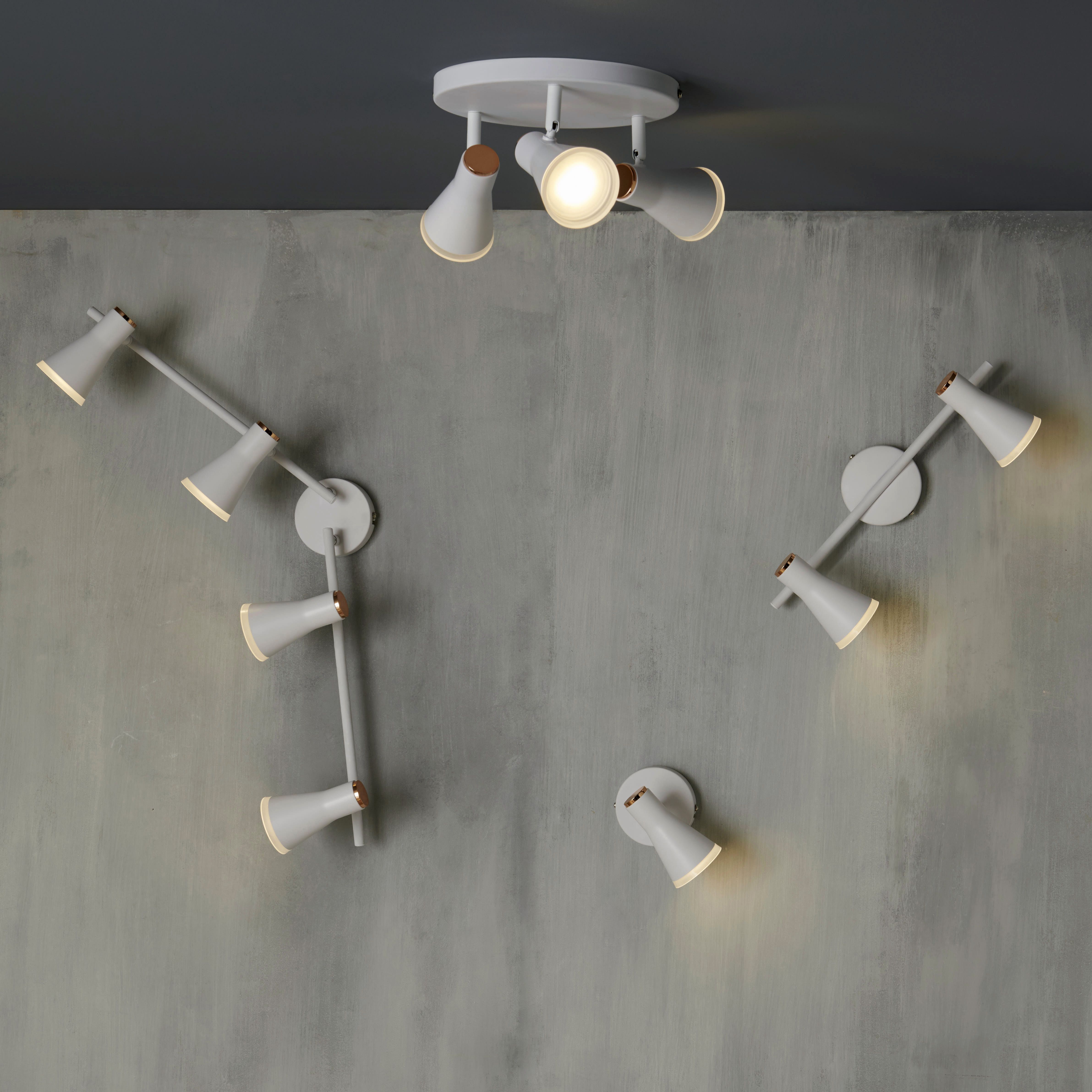 Vaughan Modern Satin White Gold effect 4 Light Spotlight