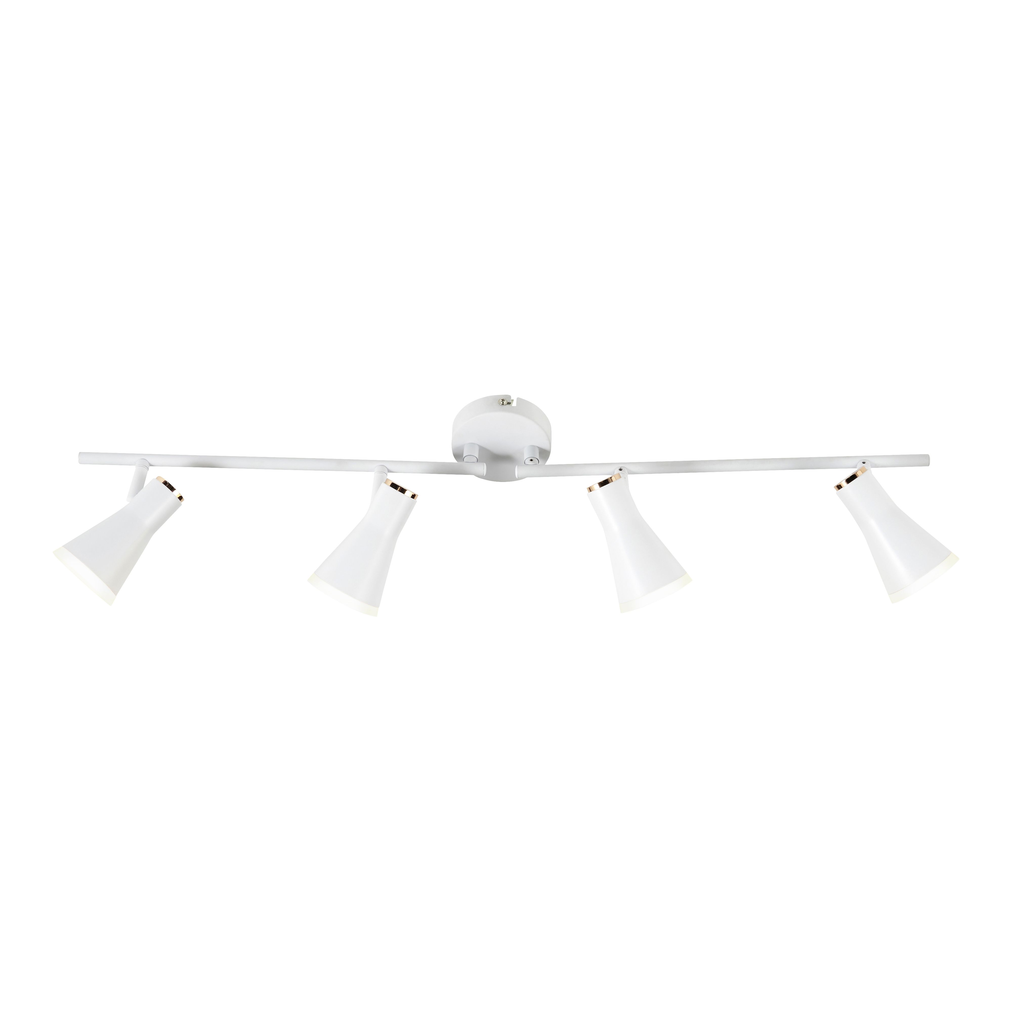 Vaughan Modern Satin White Gold effect 4 Light Spotlight